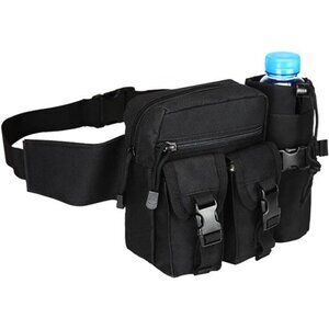 Tactical Waist Pack Bag Pouch Fanny Pack With Water Bottle Holder, Waterproof